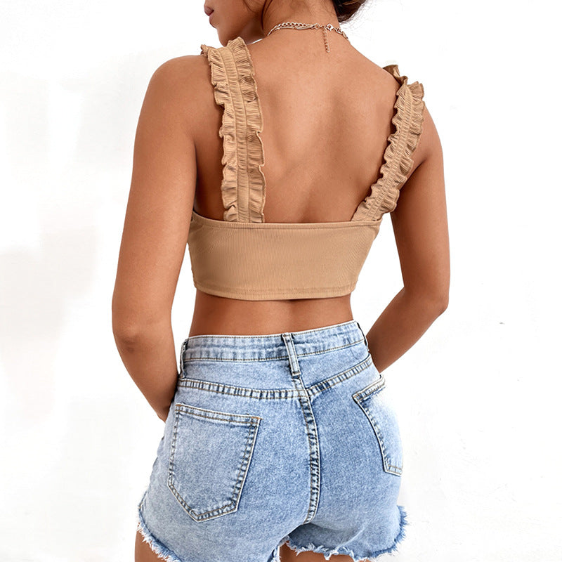 Cute two shoulder Khaki brown top - Flowy, Compfy, Perfect for everyday summer style.